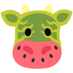 watermelon and cow face