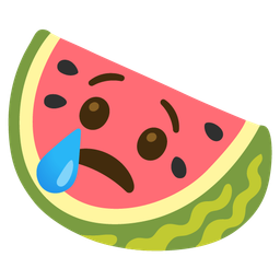 watermelon and crying face