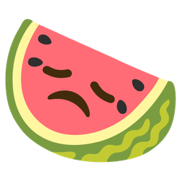 watermelon and disappointed face