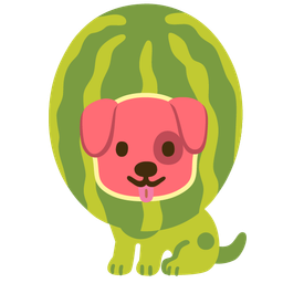 watermelon and dog face