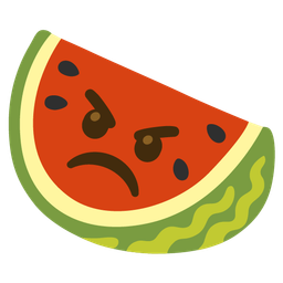 watermelon and enraged face