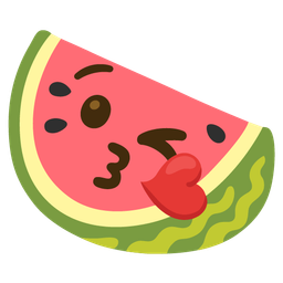 Watermelon and Face blowing a kiss
