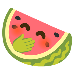 watermelon and face with hand over mouth