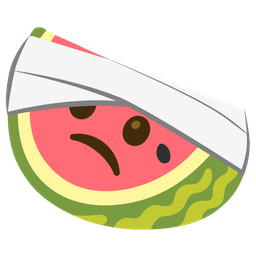 watermelon and face with head-bandage