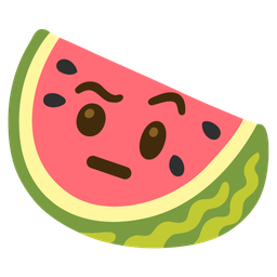 watermelon and face with raised eyebrow