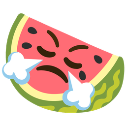 watermelon and face with steam from nose