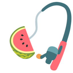 watermelon and fishing pole