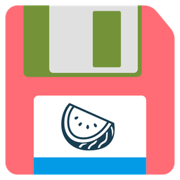 watermelon and floppy disk