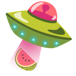 watermelon and flying saucer