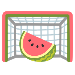 watermelon and goal net