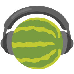 watermelon and headphone