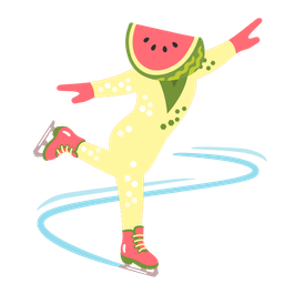 watermelon and ice skate