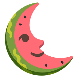watermelon and last quarter moon face