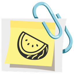 watermelon and linked paperclips