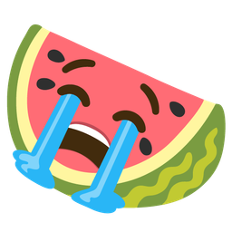 watermelon and loudly crying face