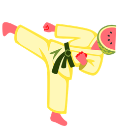 watermelon and martial arts uniform