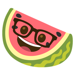 watermelon and nerd face