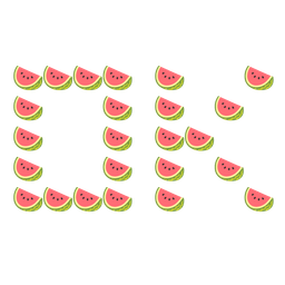 watermelon and OK button