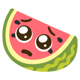 watermelon and pleading face