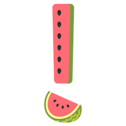 watermelon and red exclamation mark