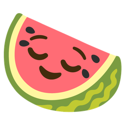watermelon and relieved face
