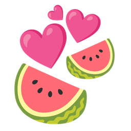 watermelon and revolving hearts