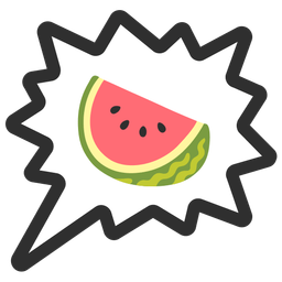 watermelon and right anger bubble