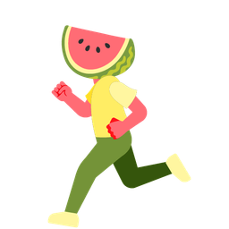 watermelon and running shoe