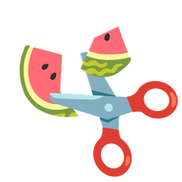 watermelon and scissors