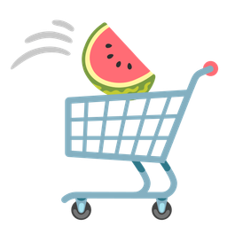 watermelon and shopping cart