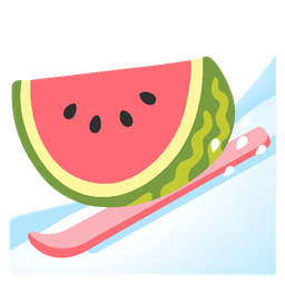 watermelon and skis