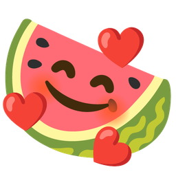 Watermelon and Smiling face with hearts