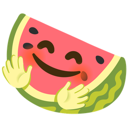 Watermelon and Smiling face with open hands