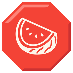 watermelon and stop sign