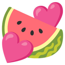 watermelon and two hearts