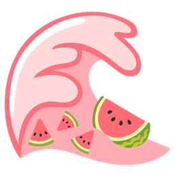 watermelon and water wave
