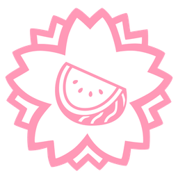 watermelon and white flower