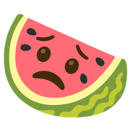 watermelon and worried face