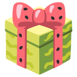 watermelon and wrapped gift