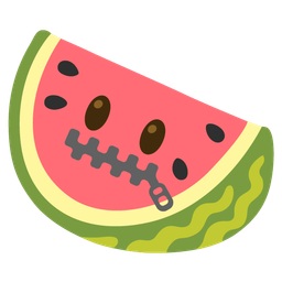 watermelon and zipper-mouth face