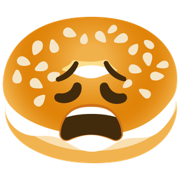 weary face and bagel