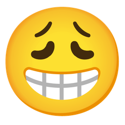 Weary face and Beaming face with smiling eyes