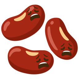 weary face and beans