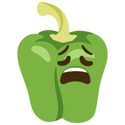 weary face and bell pepper