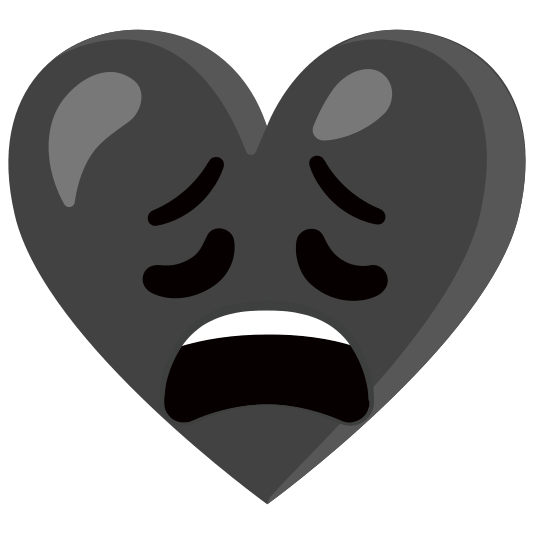 Weary face and Black heart