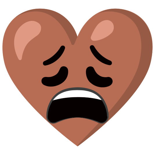 Weary face and Brown heart