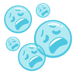 Weary face and Bubbles