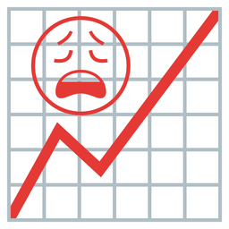 weary face and chart increasing