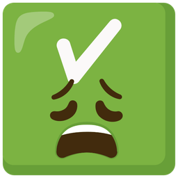 weary face and check mark button