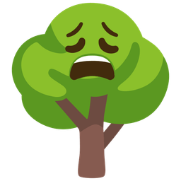 weary face and deciduous tree